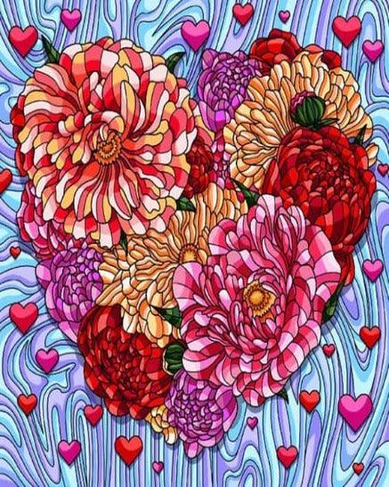 Diamantmalerei Blumen Herz - SEOS Shop ®