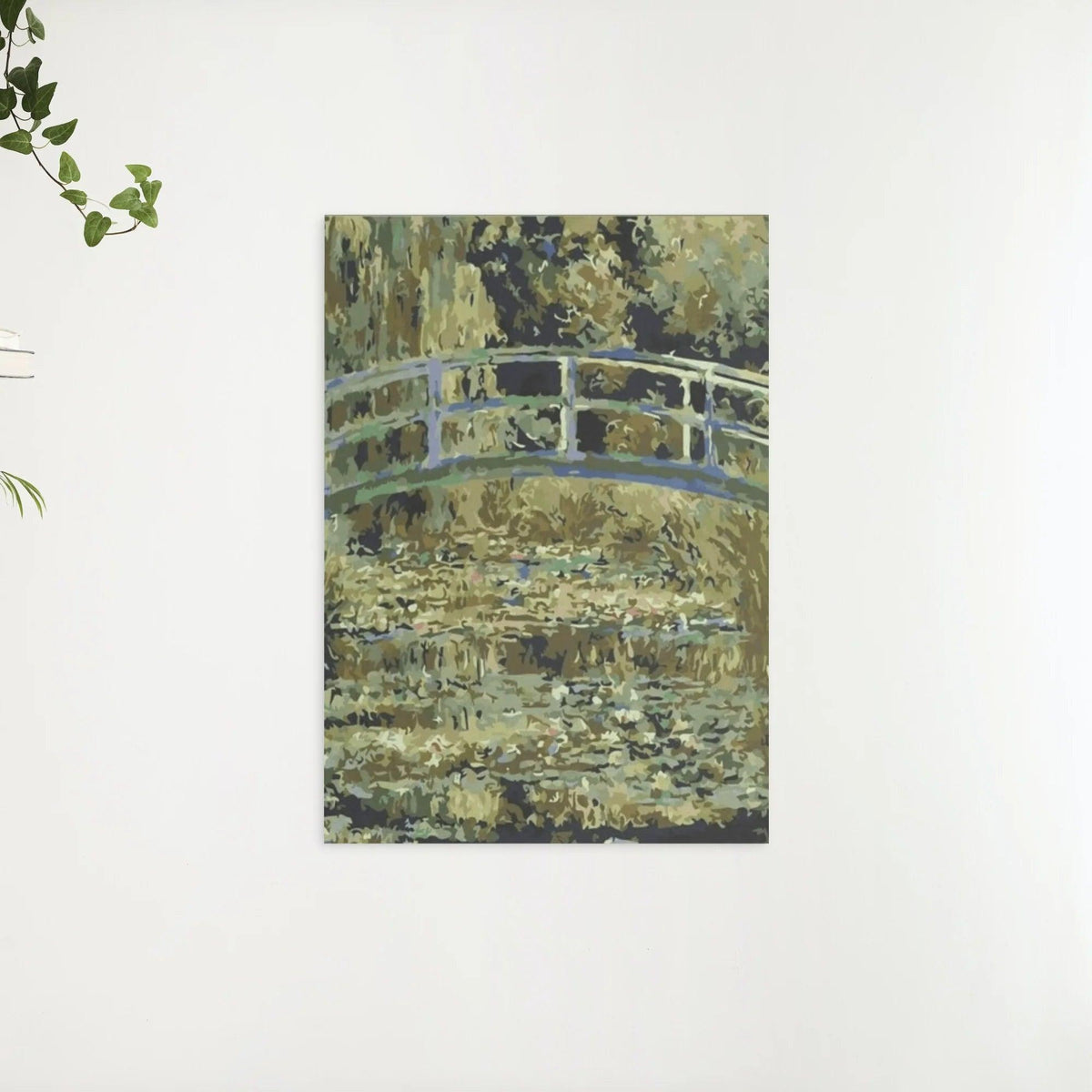 Diamond Painting Brücke über einen Teich mit Seerosen - SEOS Shop ®