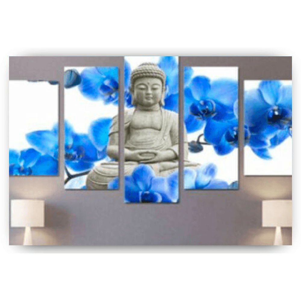 Diamond Painting Buddha mit wunderschönen Blumen 5-teilig - SEOS Shop ®