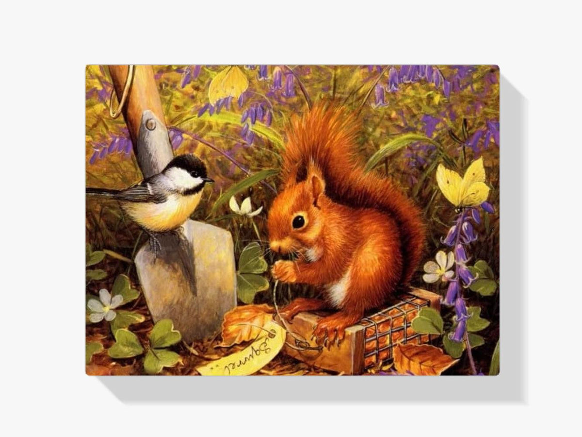 Diamond Painting Eichhörnchen mit Vogel - SEOS Shop ®