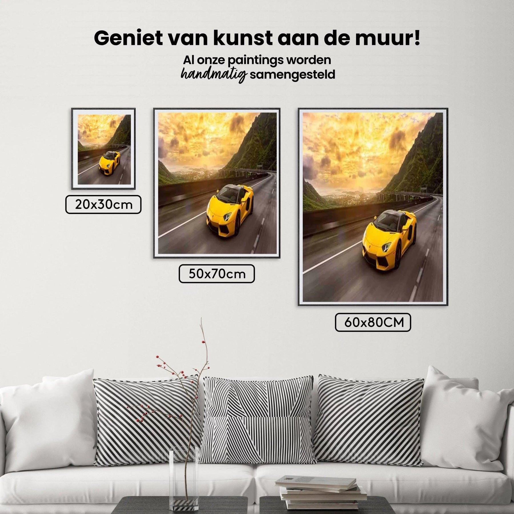 Diamond Painting Gelber Sportwagen 30x40 cm - SEOS Shop ®