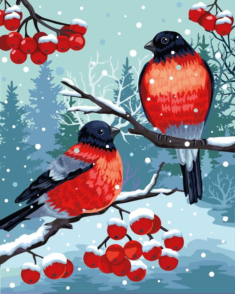 Diamantmalerei - Stieglitzvogel Weiß - SEOS®