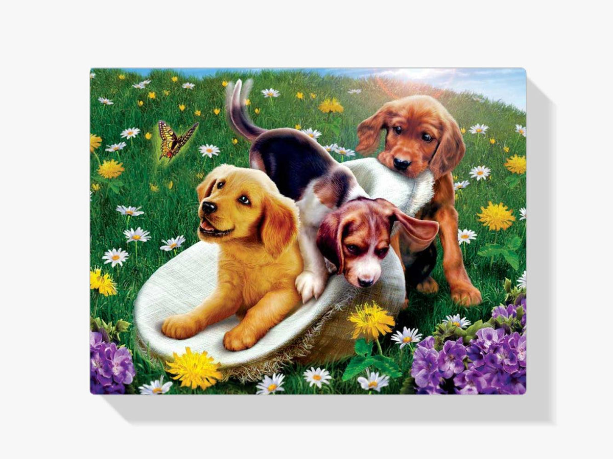 Diamantmalerei Hunde und Blumen - SEOS Shop ®