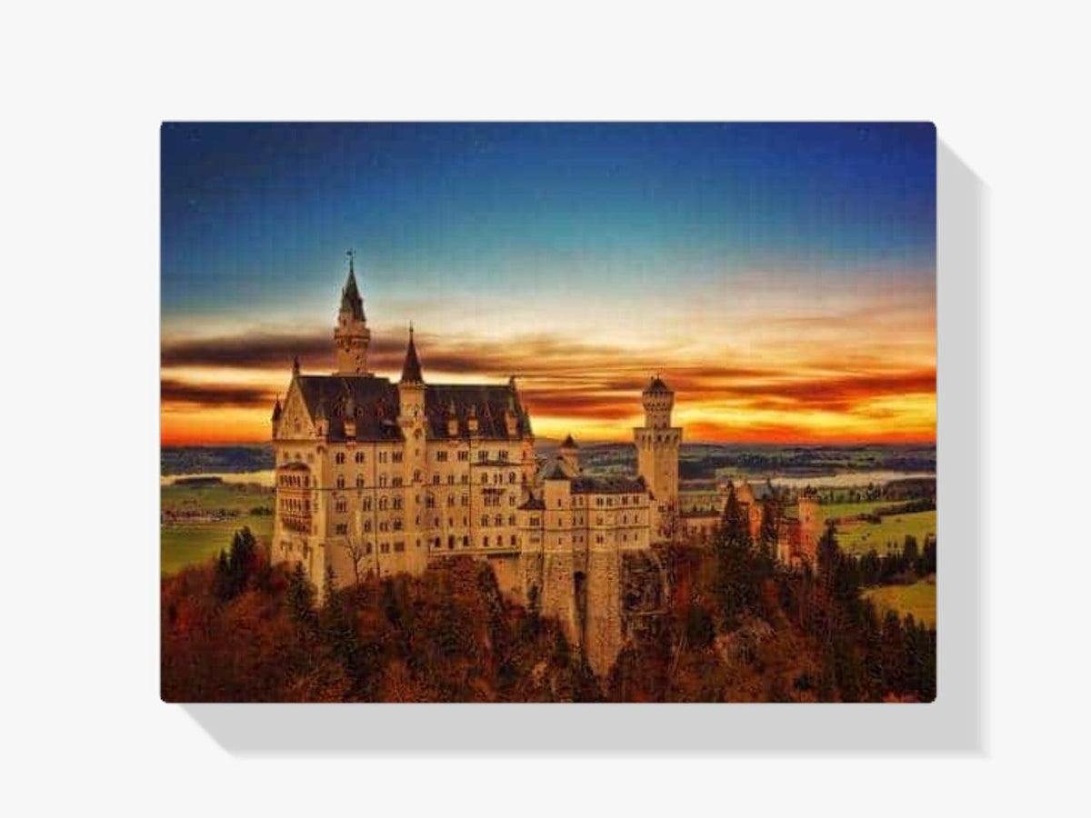 Diamantmalerei Schloss mit Sonnenuntergang – SEOS Shop ®
