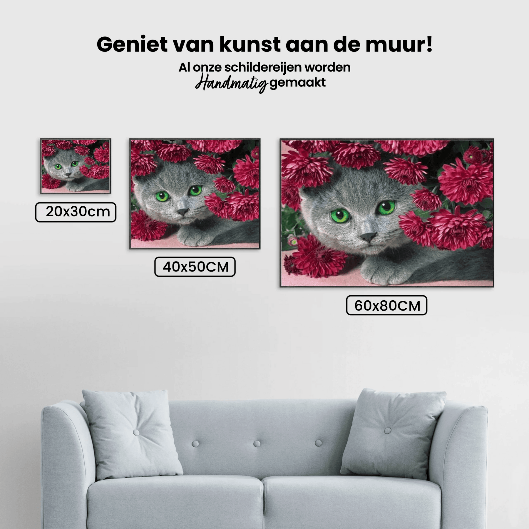 Diamantmalerei Katze mit Blumen - SEOS Shop ®