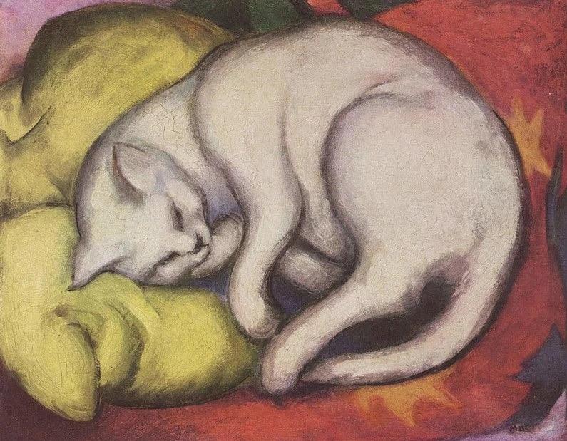 Diamantmalerei – Katze auf einem gelben Kissen – SEOS®