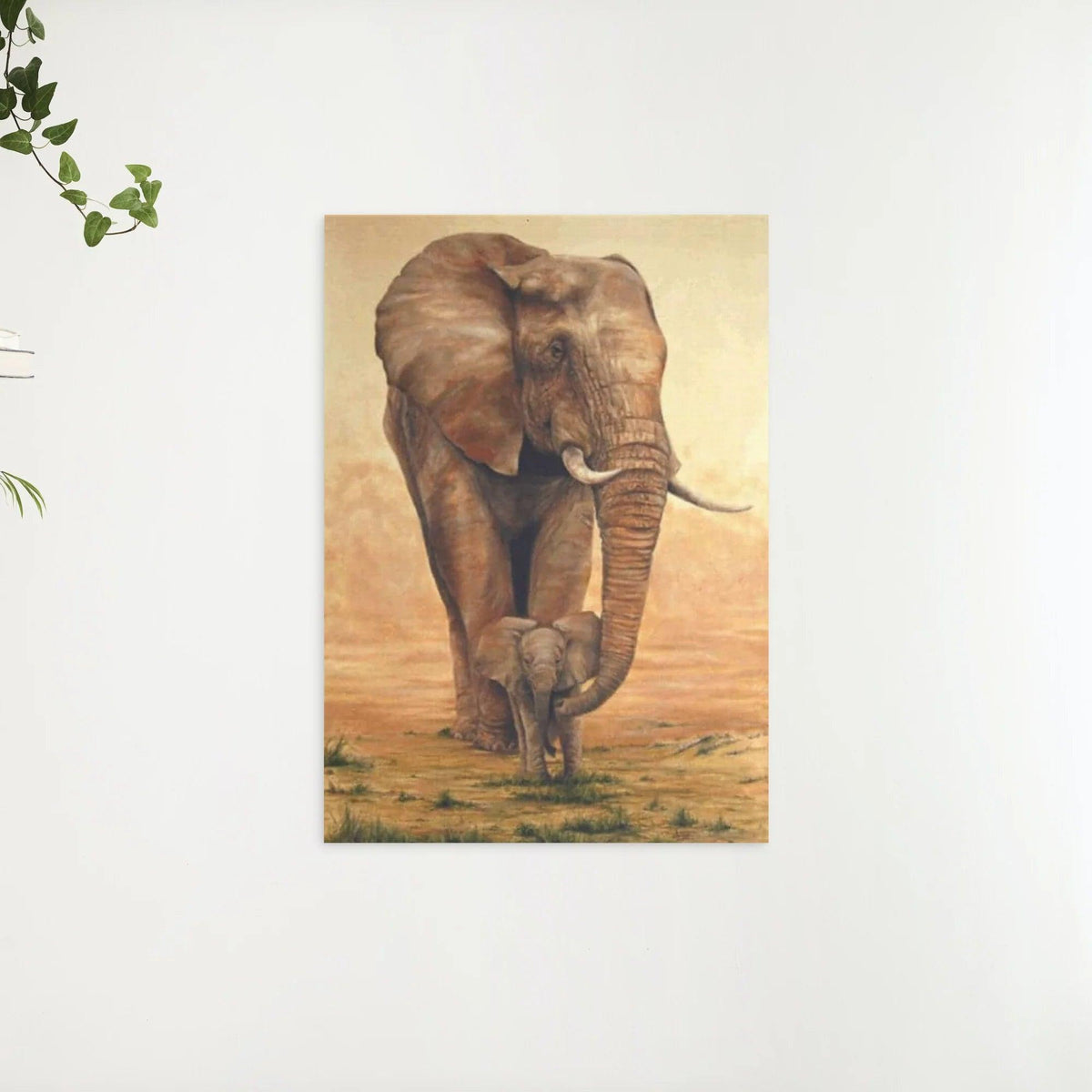 Diamantmalerei Elefant mit Kalb in der Savanne - SEOS Shop ®
