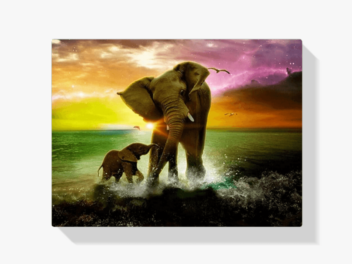 Diamantmalerei Elefant mit Kalb - SEOS Shop®
