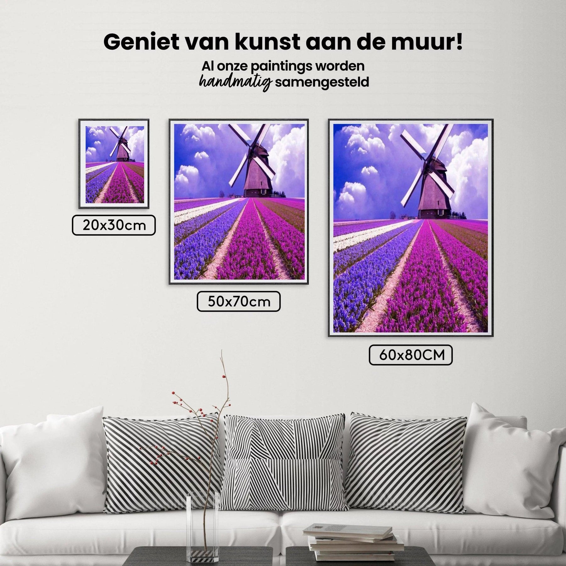 Diamantmalerei Lila Tulpen mit Windmühle - SEOS Shop ®