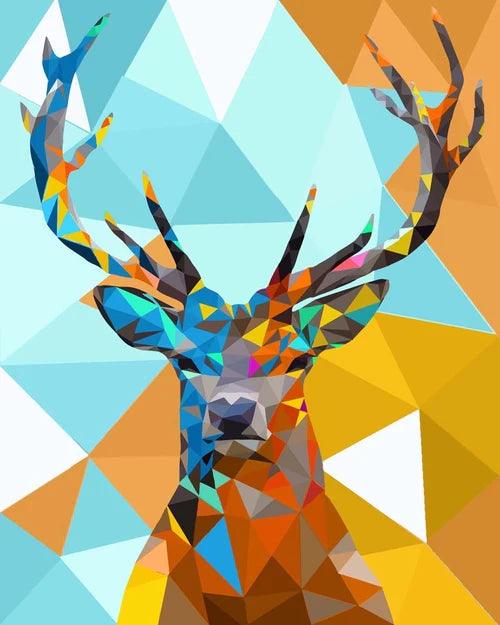 Diamantmalerei - Polygon-Hirschkopf 1 - SEOS®