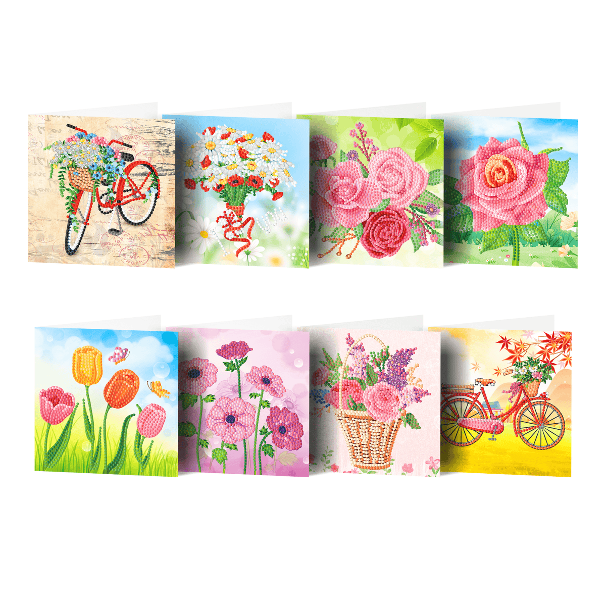 Grußkarte zum Diamantmalen – 8er-Set – inklusive Umschläge