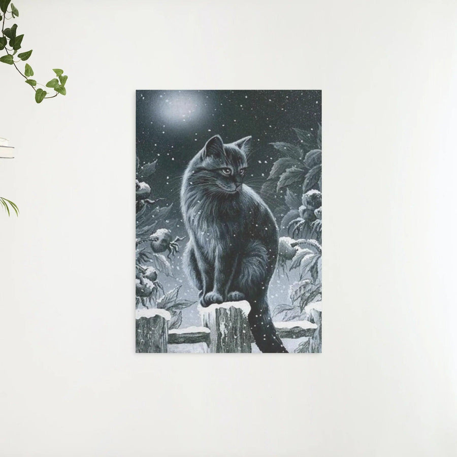 Diamantmalerei Winter Schwarze Katze - SEOS Shop ®