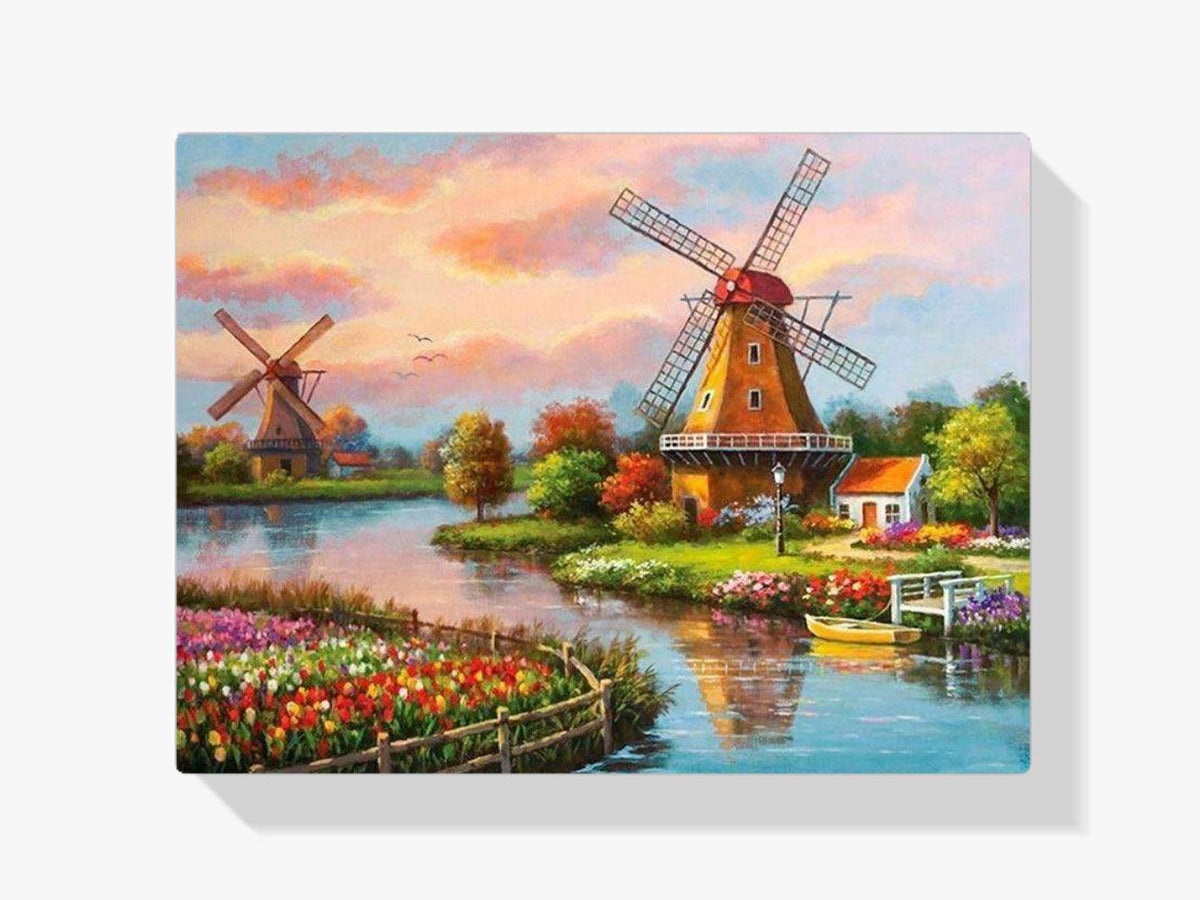 Diamond Painting Zaanse Schans mit Windmühle – SEOS Shop ®