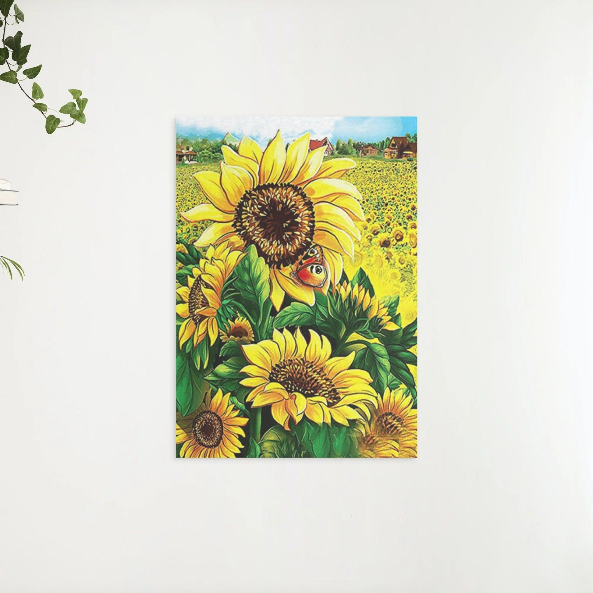Diamantmalerei Sonnenblumen mit Schmetterling - SEOS Shop ®