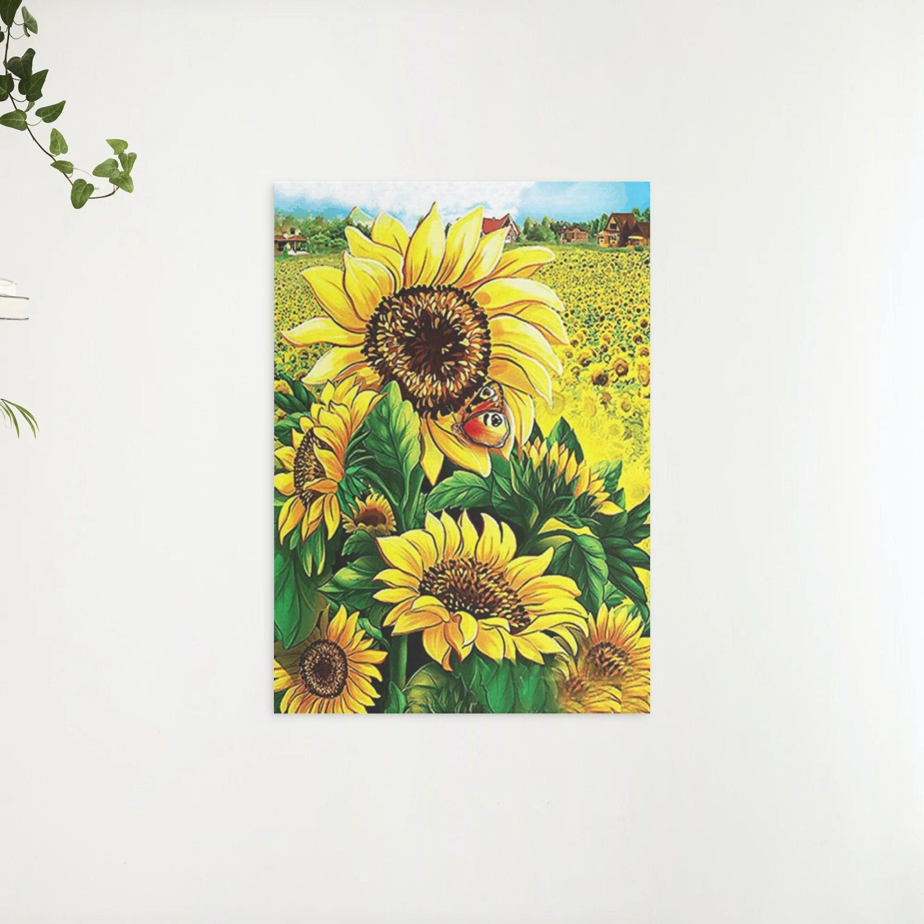 Diamantmalerei Sonnenblumen mit Schmetterling - SEOS Shop ®