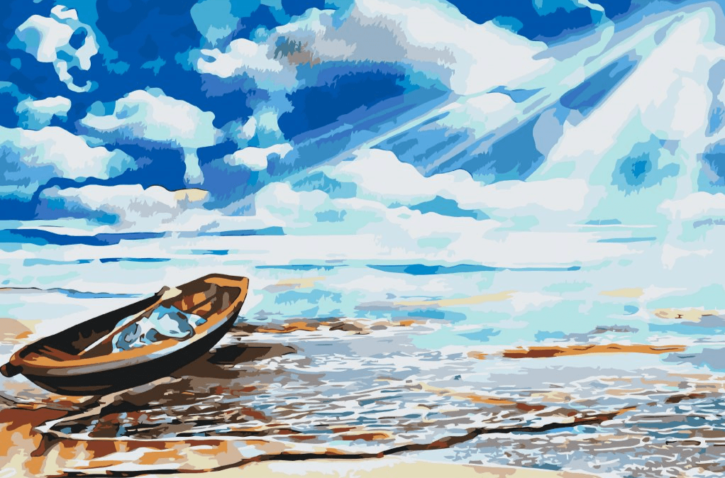 Diamantmalerei - Boot am Meeresrand - SEOS Shop ®