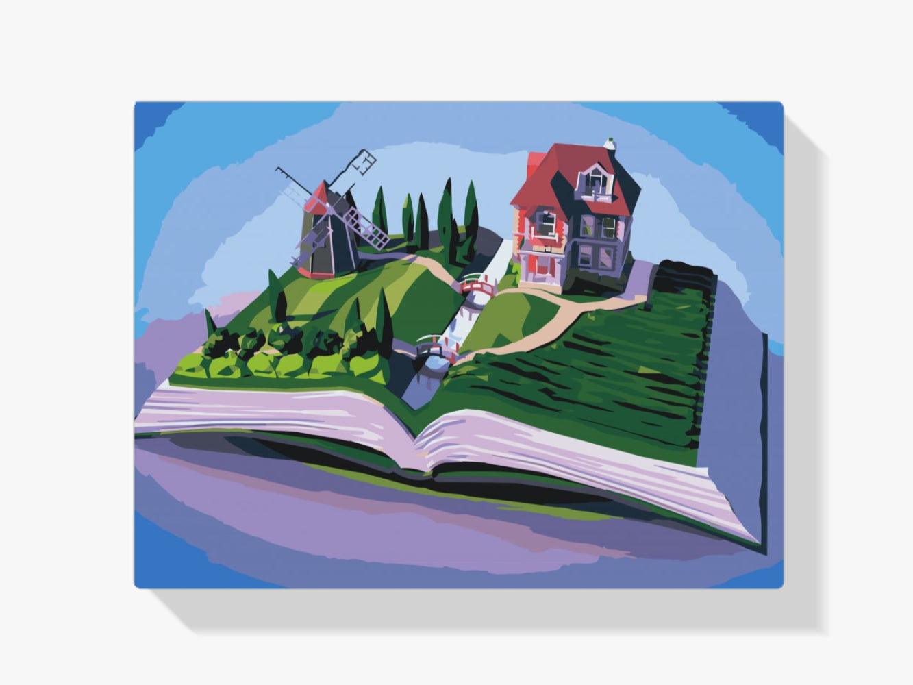 Diamond Painting - Die Mühle auf dem Buch - SEOS Shop ®