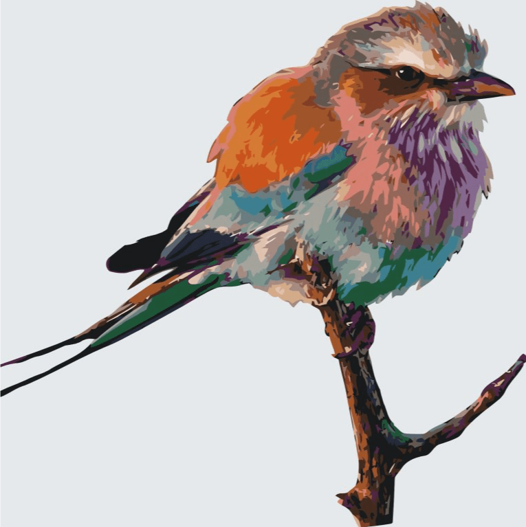 Diamantmalerei - Ein Vogel auf einem Ast - SEOS®