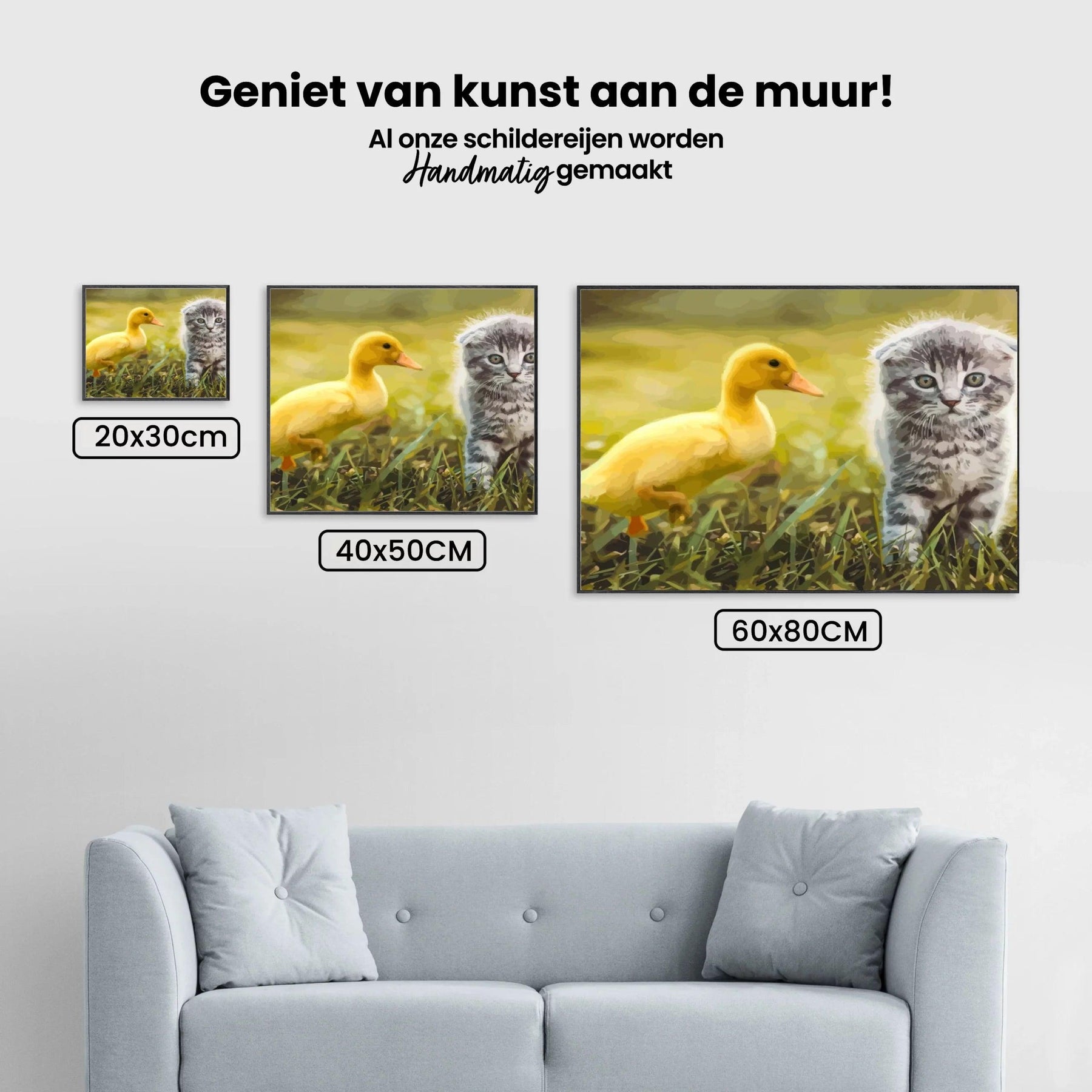 Diamond Painting - Ente spielt mit Katze - SEOS®