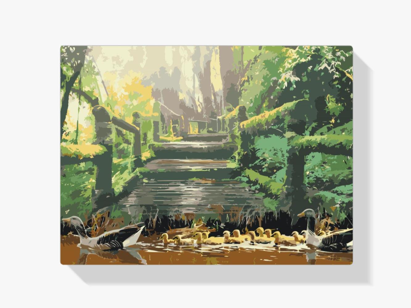 Diamond Painting - Entenfamilie im Park - SEOS®