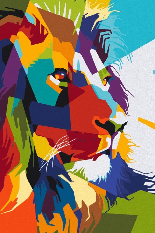 Diamantmalerei – Geometrischer Löwe – SEOS®