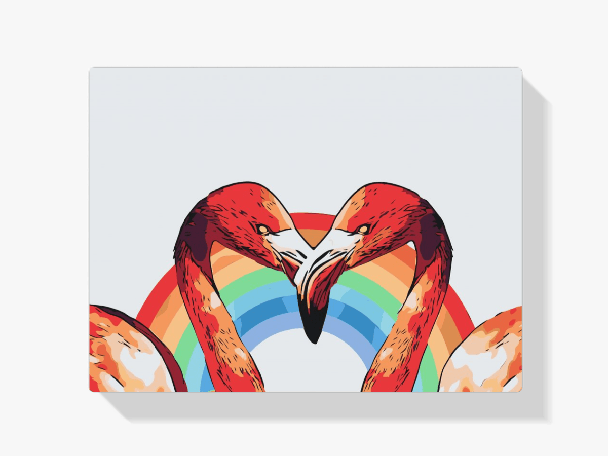 Diamond Painting – Herzförmige Flamingos – SEOS®