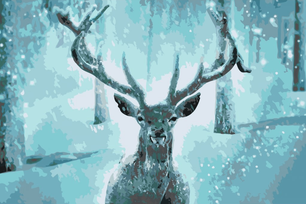Diamantmalerei – Das verschneite Rentier – SEOS®