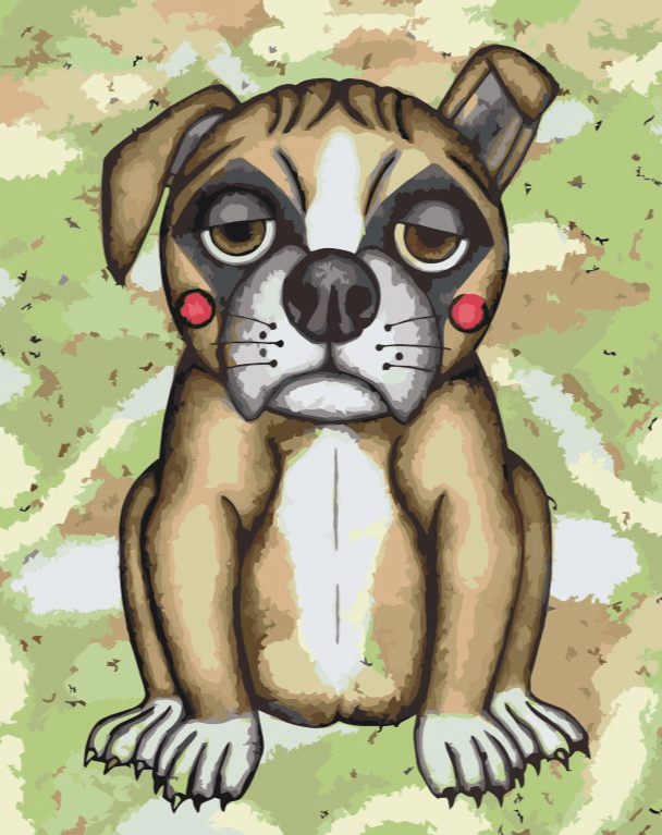 Diamond Painting - Hund mit rosa Wangen - SEOS®