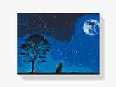 Diamantmalerei – Heulender Hund bei Vollmond – SEOS®