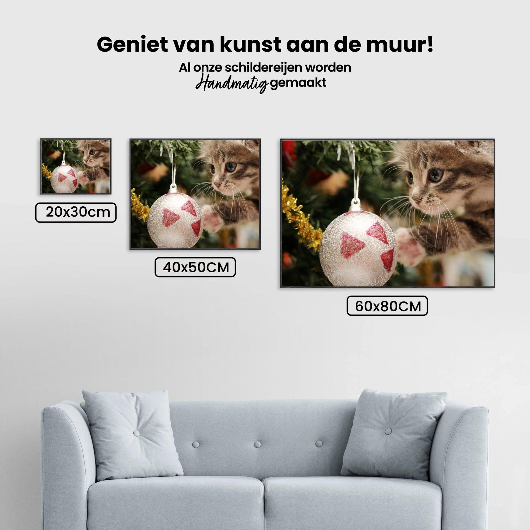 Diamond Painting - Katze mit Weihnachtskugel - SEOS®