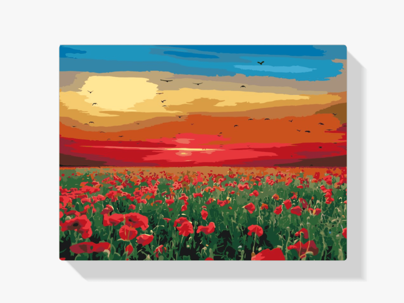 Diamantmalerei - Mohnfeld bei Sonnenuntergang - SEOS Shop ®
