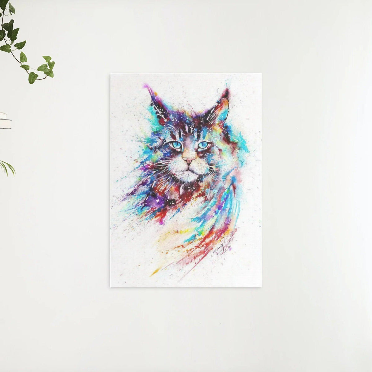 Diamantmalerei – Bunte Aquarellkatze – SEOS®