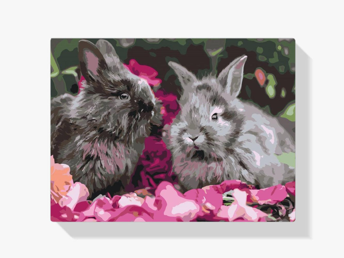 Diamond Painting - Kaninchen zwischen Blumen - SEOS®