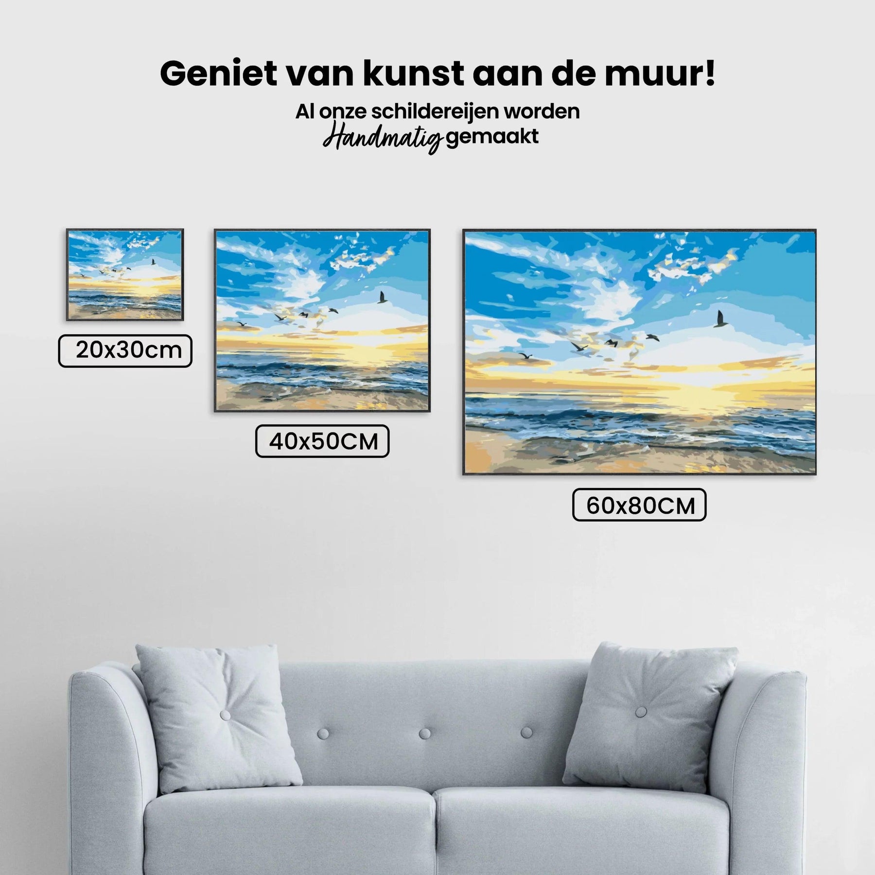Diamantmalerei - Vögel fliegen über das Meer - SEOS Shop ®