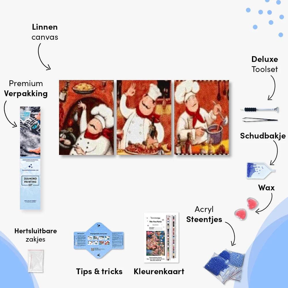 Diamond Painting Chef 3-teilig - SEOS Shop ®