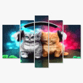 Diamond Painting Katzen mit Kopfhörern 5-teilig - SEOS Shop ®