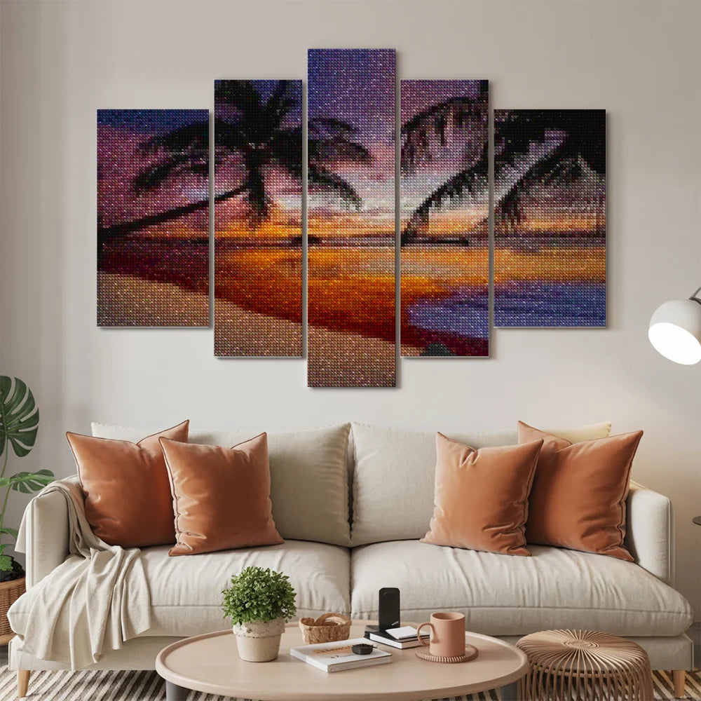 Diamond Painting Palmen am Strand 5-teilig - SEOS Shop ®