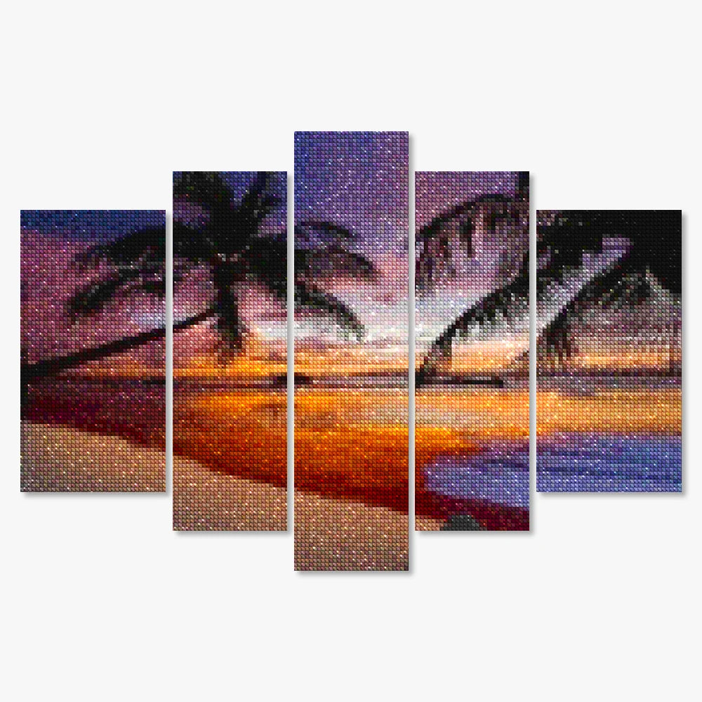 Diamond Painting Palmen am Strand 5-teilig - SEOS Shop ®