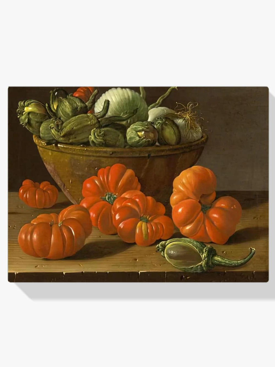 Diamond Painting Stillleben mit Tomaten, einer Schüssel Auberginen und Zwiebeln - SEOS Shop ®