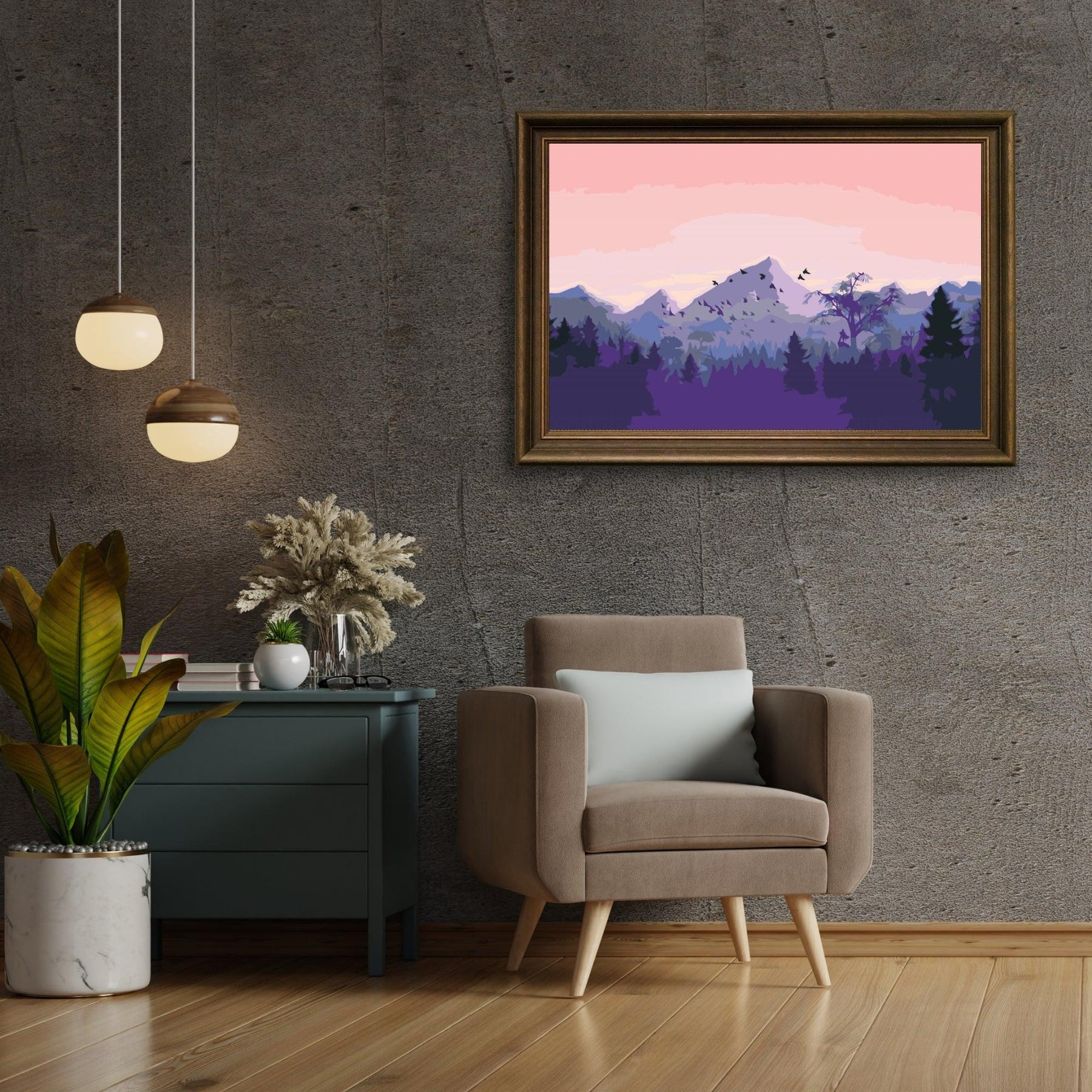 Diamantmalerei - Berge bei Sonnenuntergang - SEOS Shop ®