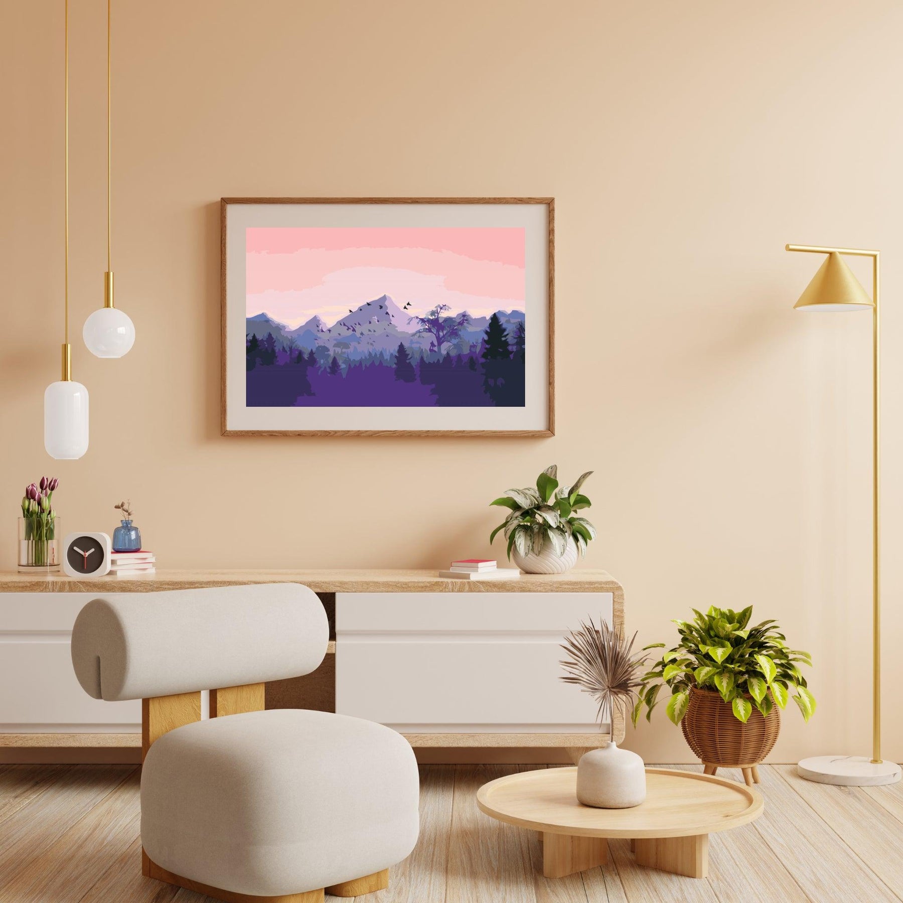 Diamantmalerei - Berge bei Sonnenuntergang - SEOS Shop ®