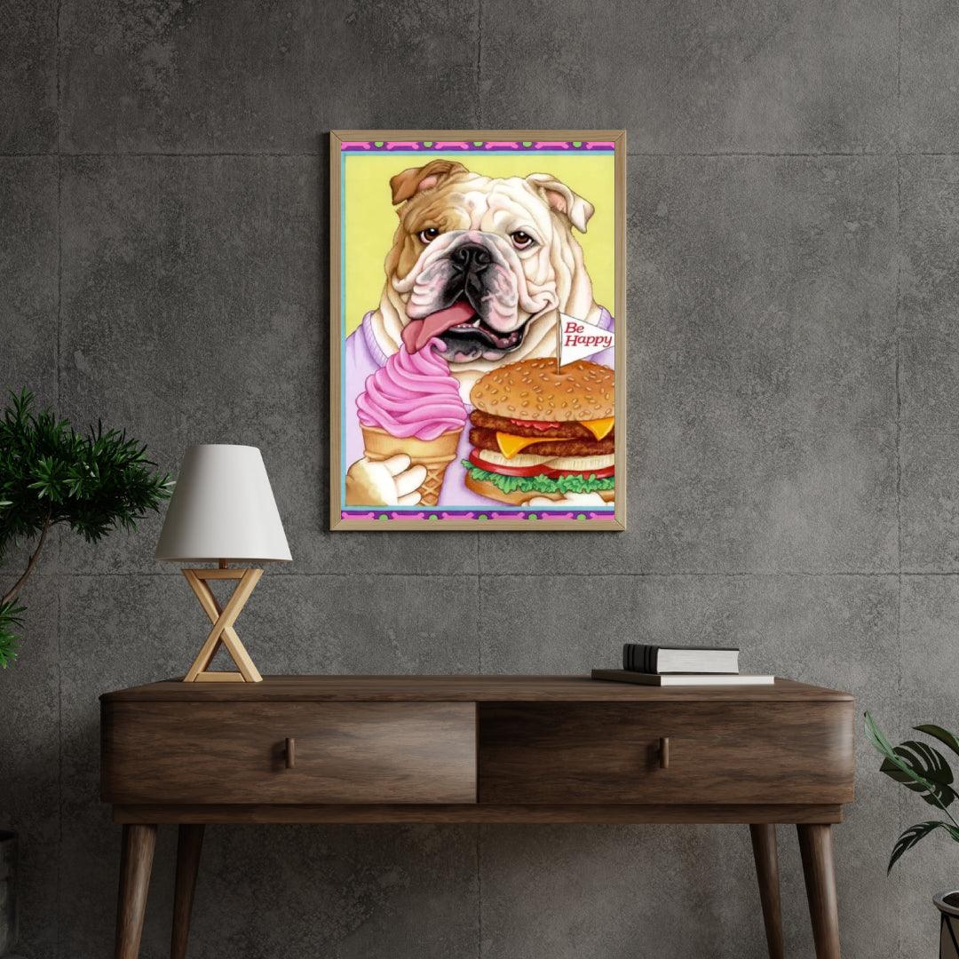Diamantmalerei - Bulldogge Hamburger