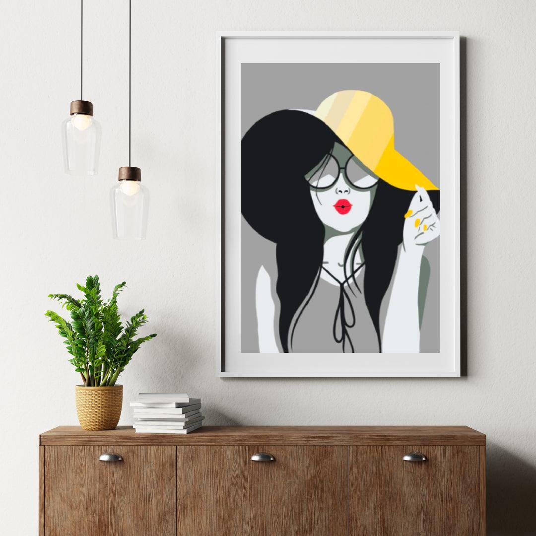 Diamond Painting - Die Dame mit dem gelben Hut - SEOS Shop ®