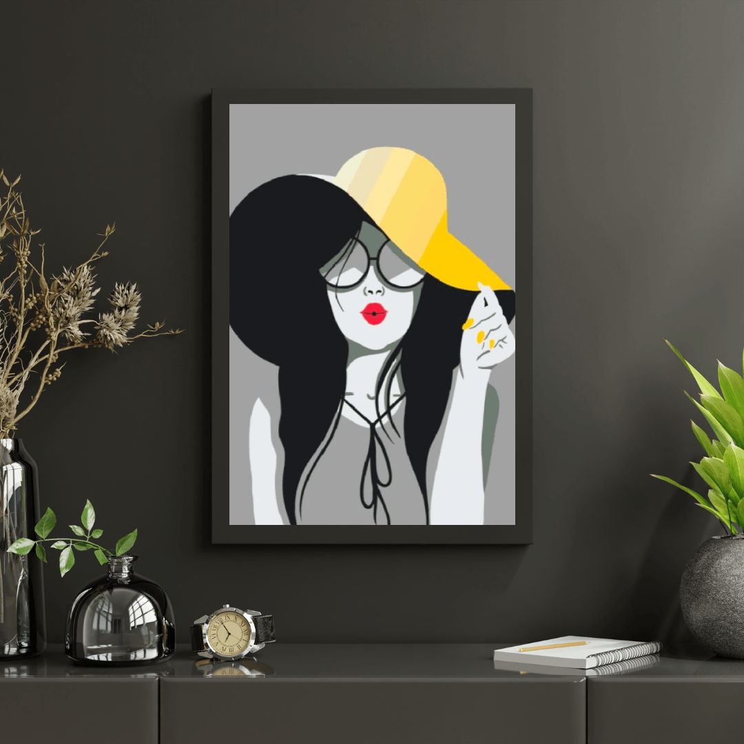 Diamond Painting - Die Dame mit dem gelben Hut - SEOS Shop ®