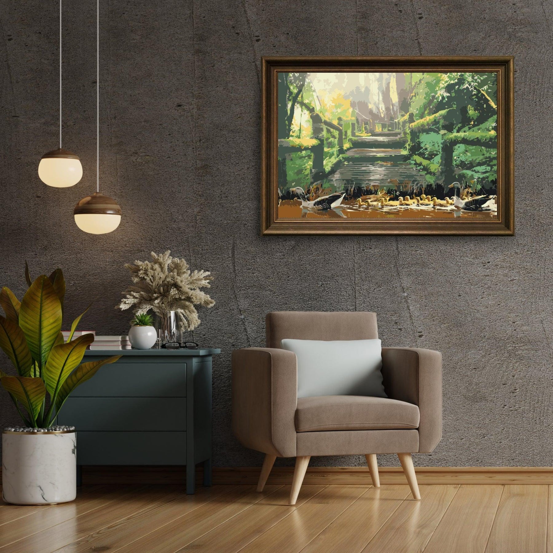 Diamond Painting - Entenfamilie im Park - SEOS®