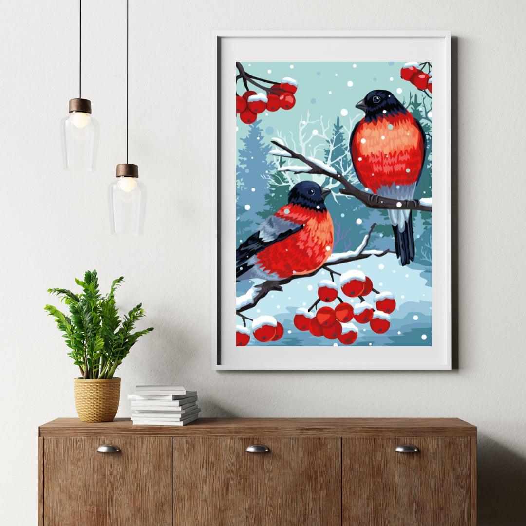 Diamantmalerei - Stieglitzvogel Weiß - SEOS®