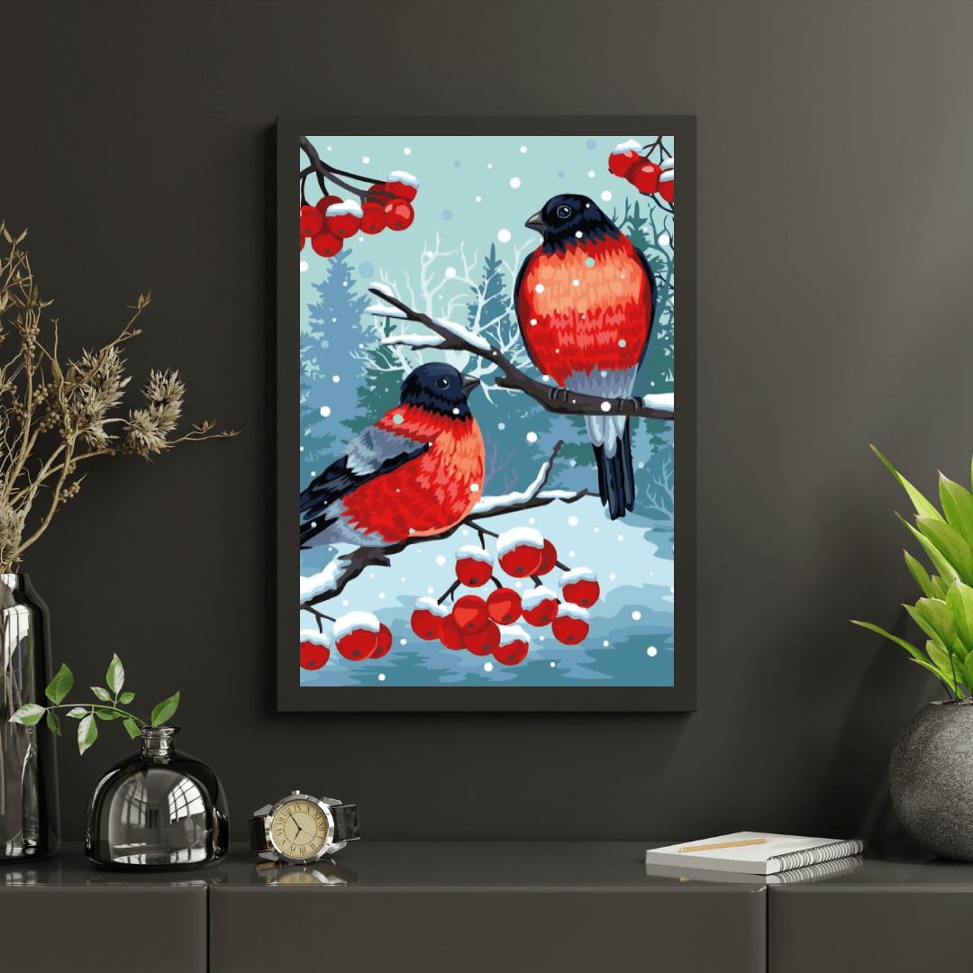 Diamantmalerei - Stieglitzvogel Weiß - SEOS®