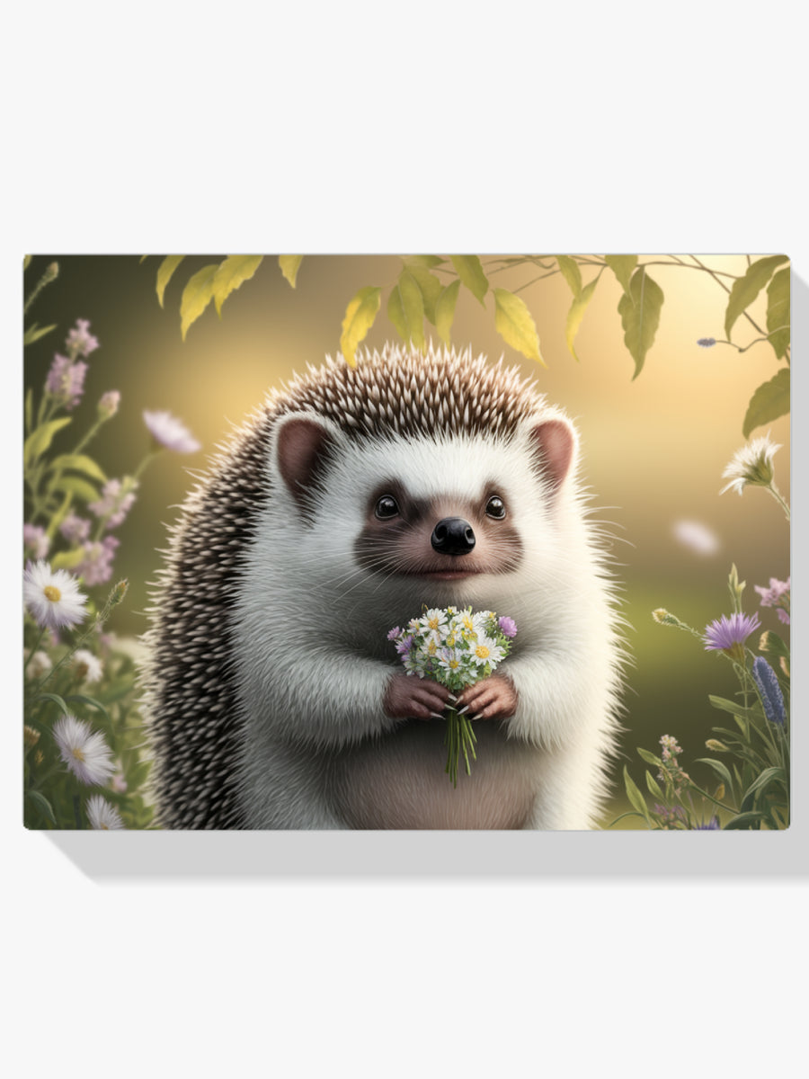 Diamantmalerei – Skurriler Igel mit floralen Akzenten