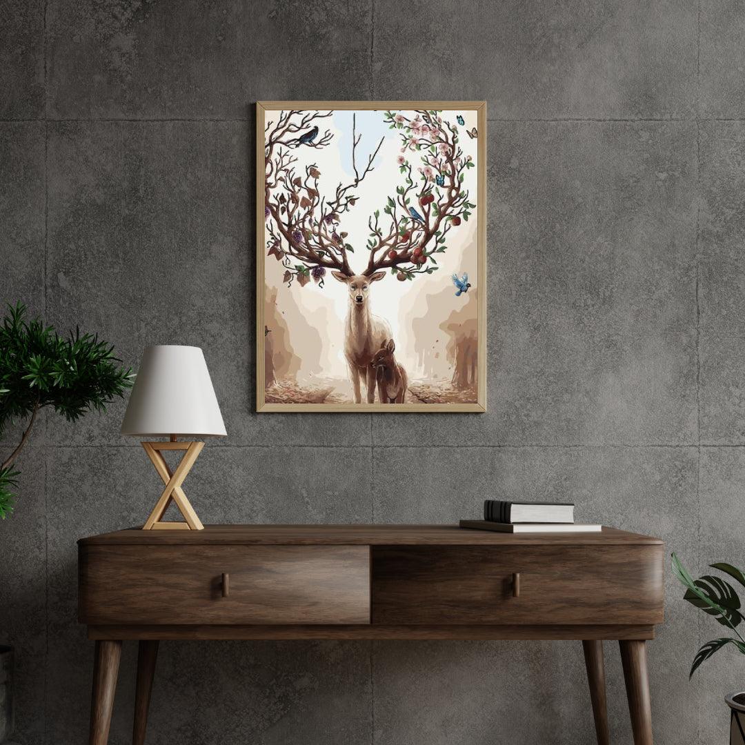 Diamond Painting - Hirsch mit Federgeweih - SEOS®