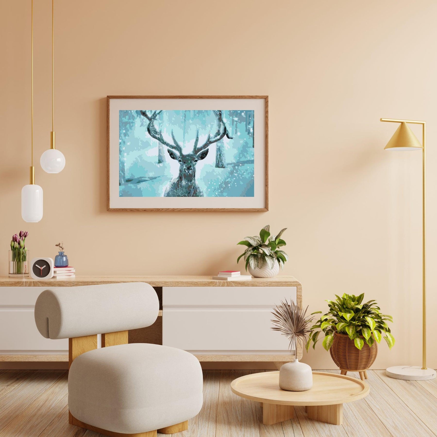 Diamantmalerei – Das verschneite Rentier – SEOS®